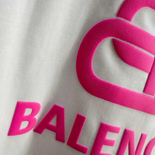 Balenciaga Paris 2025 Spring/Summer New Short Sleeved T-shirt Classic Pink Letter Front And Bac qf5xem1v - Image 8