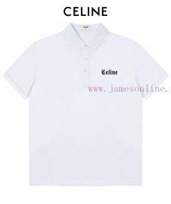 CELINE Letter Logo Exquisite Logo Polo ShirtUpgraded Inspired By Retro 80sOriginal Fabric Offic p38c8bmv