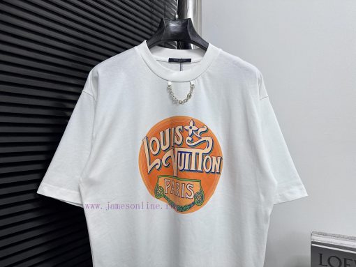 ￼ ￼ ￼ ￼ Louis Vuitton 25ss Maritime Chain Printed T-shirtCustomized 260g Same Cylinder Dyed Fab 444pwisa - Image 6