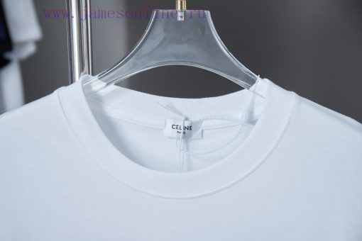 Celine 25SS Early Spring New Embroidered Letter Printed Short SleeveLight Luxury Fashion Is A M flq08u1q - Image 4