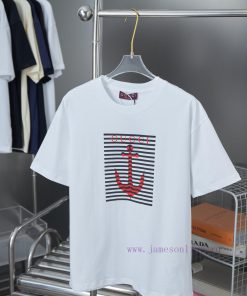 GU Gujia 25SS Spring/Summer New Short Sleeve Boat Hook 🪝 Printed Pattern Short Sleeved ShirtLig 2htlfax0