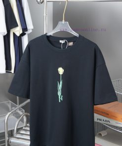 LOEWE 25SS Early Spring New Yellow Rose Printed Short SleeveLight Luxury Fashion Is A Must-have 3uzcrsdn