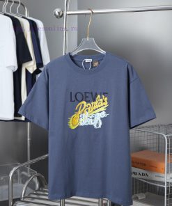 LOEWE 25SS Early Spring New Collection Letter Embroidered Short SleeveLight Luxury Fashion Is A nmeov4yk