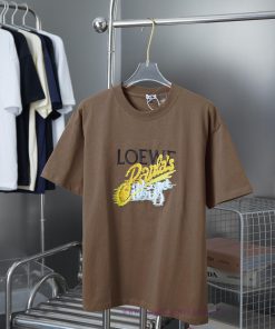 LOEWE 25SS Early Spring New Collection Letter Embroidered Short SleeveLight Luxury Fashion Is A 5q1botk3