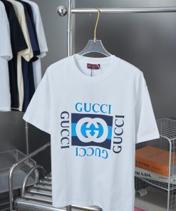 GU Gujia 25SS Spring/Summer New Short Sleeve Classic Double G Printed Pattern Short SleeveLight jytnhxlq