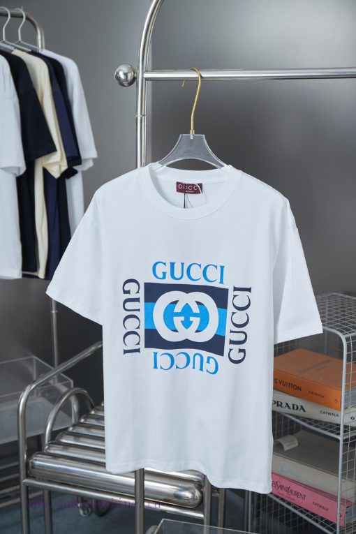 GU Gujia 25SS Spring/Summer New Short Sleeve Classic Double G Printed Pattern Short SleeveLight jytnhxlq - Image 2