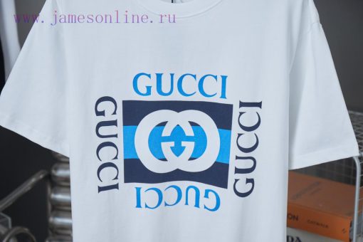 GU Gujia 25SS Spring/Summer New Short Sleeve Classic Double G Printed Pattern Short SleeveLight jytnhxlq - Image 5