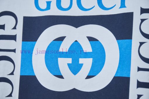 GU Gujia 25SS Spring/Summer New Short Sleeve Classic Double G Printed Pattern Short SleeveLight jytnhxlq - Image 6