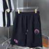 Ch * Ome Hearte 2085ss New Shorts With Fabric Sticker And Pink Embroidered ShortsLight Luxury F bphfdzub
