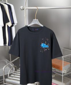 Louis LV 25ss Early Spring New Short Sleeved Contrasting LV Embroidered Short SleevedLight Luxu 0yy02k1m