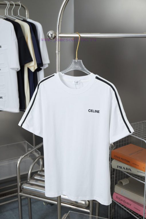 Celine 25SS Early Spring New Embroidered Letter Printed Short SleeveLight Luxury Fashion Is A M 6i9itgip - Image 2