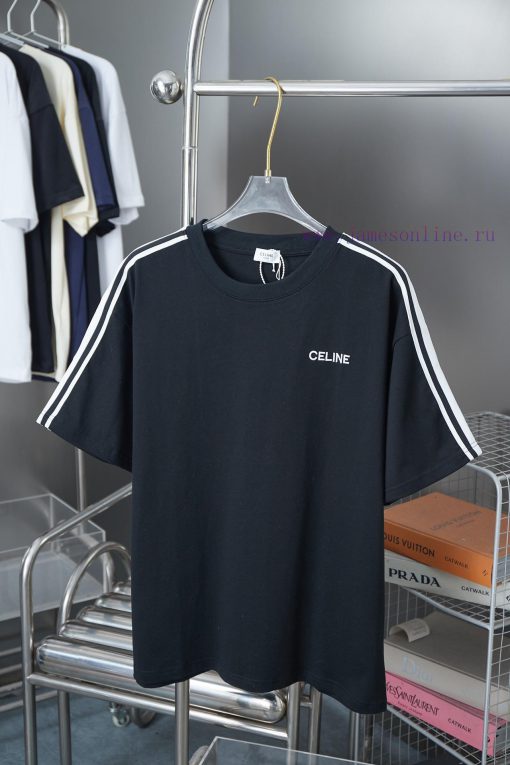 Celine 25SS Early Spring New Embroidered Letter Printed Short SleeveLight Luxury Fashion Is A M gzubbpoh - Image 2