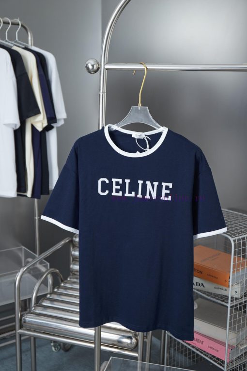 Celine 25SS Early Spring New Letter Printed Short Sleeved ShirtLight Luxury Fashion Is A Must-h lbluja09 - Image 2