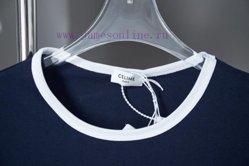 Celine 25SS Early Spring New Letter Printed Short Sleeved ShirtLight Luxury Fashion Is A Must-h lbluja09 - Image 4