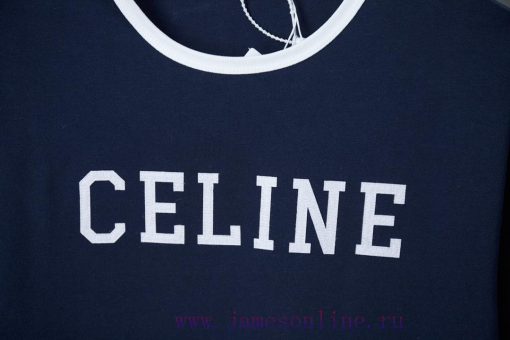 Celine 25SS Early Spring New Letter Printed Short Sleeved ShirtLight Luxury Fashion Is A Must-h lbluja09 - Image 5