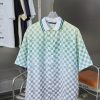 LV Louis Vuitton 25ss New Silk Gradient ShirtThe Damier Pattern Is Integrated With The Marque L byalibh0