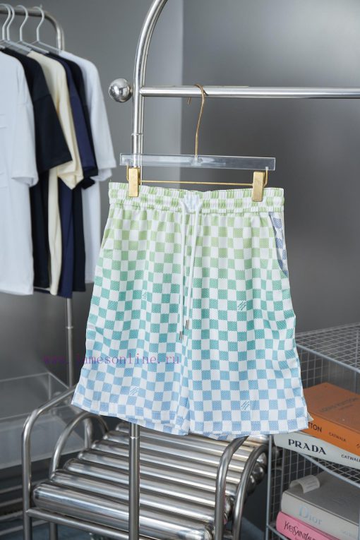 LV Louis Vuitton 25ss New Silk Gradient ShortsThe Damier Pattern Is Integrated With The Marque 8dbv4lq4 - Image 2