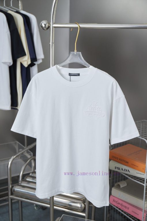 Ch * Ome Hearte 25SS Early Spring New Embroidered Luo Xin Cross Short SleeveLight Luxury Fashio so40etg9