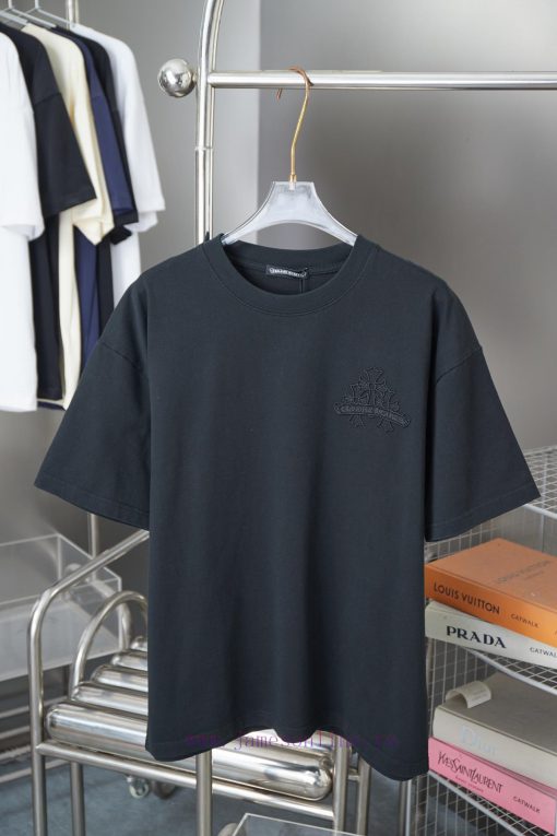 Ch * Ome Hearte 25SS Early Spring New Embroidered Luo Xin Cross Short SleeveLight Luxury Fashio 1v11q35h