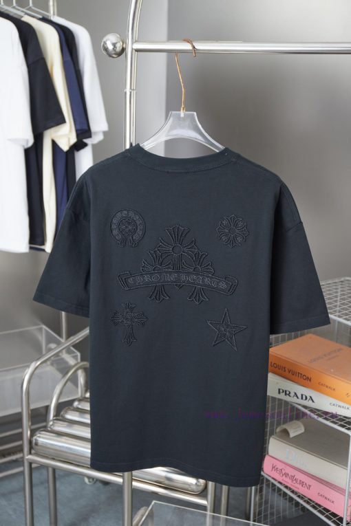 Ch * Ome Hearte 25SS Early Spring New Embroidered Luo Xin Cross Short SleeveLight Luxury Fashio 1v11q35h - Image 3