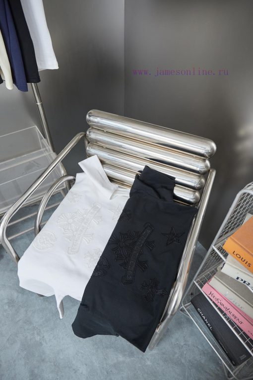 Ch * Ome Hearte 25SS Early Spring New Embroidered Luo Xin Cross Short SleeveLight Luxury Fashio 1v11q35h - Image 10