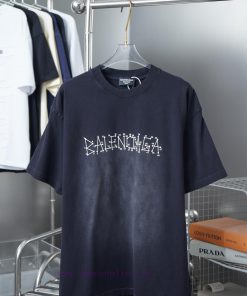 BALELE Balenciaga 25SS Early Spring New Style Three Dimensional Thick Edition Letter Short Slee yccz925q