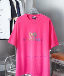 BALELE Balenciaga 25SS Early Spring New Collection Letter Logo Gold Pink Printed Short SleeveLi dvrbbdtw