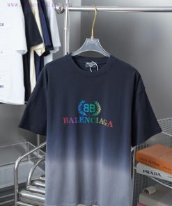 BALELE Balenciaga 25SS Early Spring New Collection Letter Logo Gold Pink Printed Short SleeveLi muo5ba3m