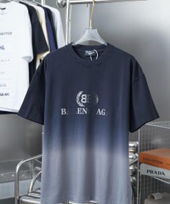 BALELE Balenciaga 25SS Early Spring New Collection Letter Logo Gold Pink Printed Short SleeveLi x3jly2aw