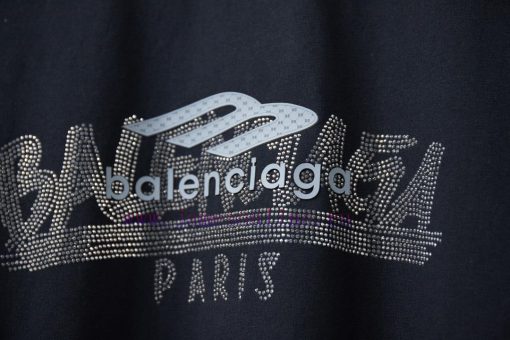 BALELE Balenciaga 25SS Early Spring New Collection Letter Logo Hot Diamond Short SleeveLight Lu ll7jntnp - Image 6