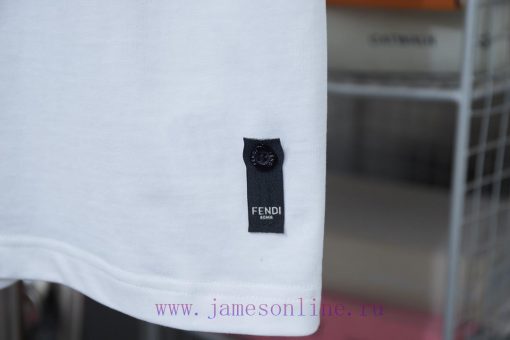 Fendi 2025ss Early Spring New Embroidered Shield Squirrel Short SleeveLight Luxury Fashion Is A rf377qpw - Image 7