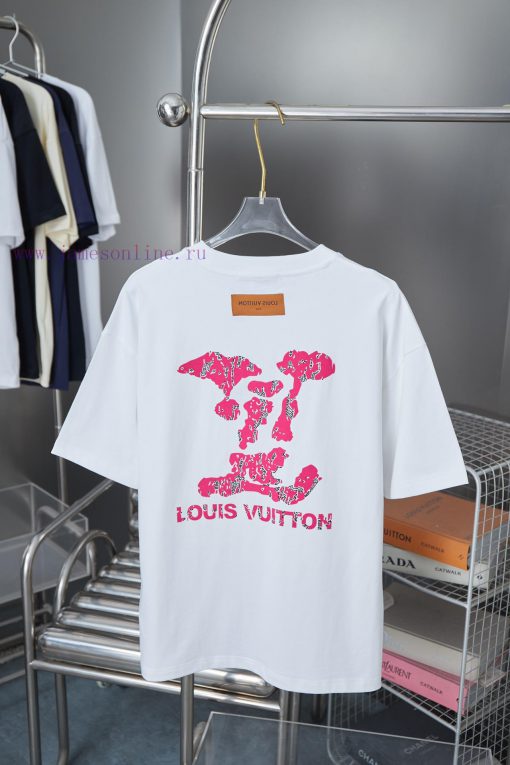 LV Louis Vuitton 25SS Early Spring New Plush Lv Letter Rhinestone Short Sleeved ShirtLight Luxu ys05zwyj - Image 3