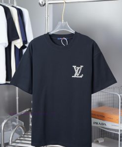 LV Louis Vuitton 25SS Early Spring New Collection Lv Letter Hot Diamond Short SleeveLight Luxur 4by161er