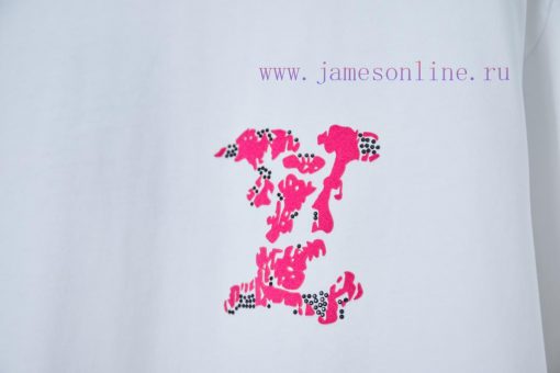 LV Louis Vuitton 25SS Early Spring New Plush Lv Letter Rhinestone Short Sleeved ShirtLight Luxu ys05zwyj - Image 5