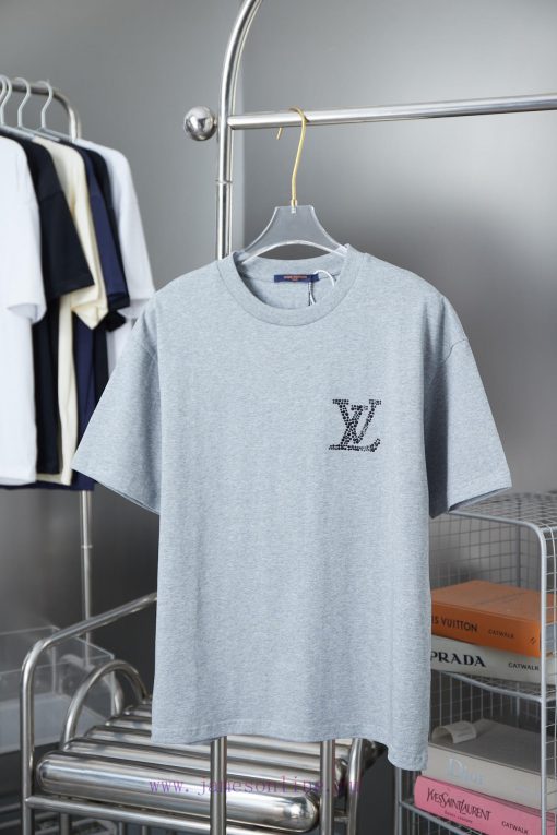 LV Louis Vuitton 25SS Early Spring New Collection Lv Letter Hot Diamond Short SleeveLight Luxur lws3nvdk