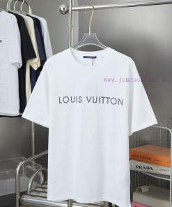 LV Louis Vuitton 25SS Early Spring New Collection Lv Letter Hot Diamond Short SleeveLight Luxur 3kzik615