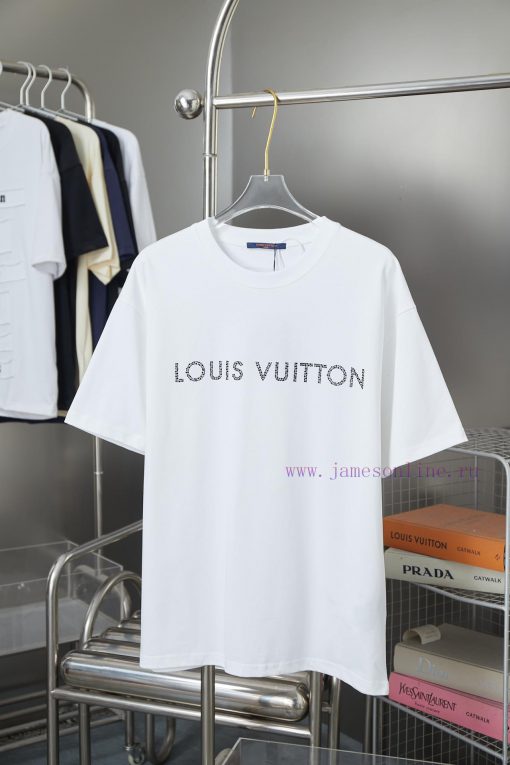 LV Louis Vuitton 25SS Early Spring New Collection Lv Letter Hot Diamond Short SleeveLight Luxur 3kzik615 - Image 2