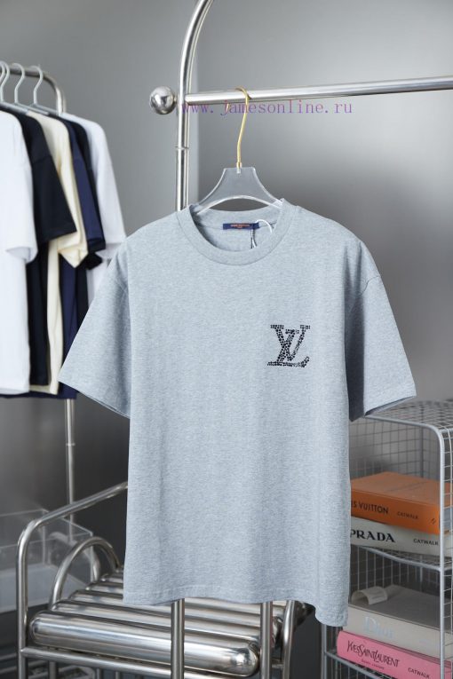 LV Louis Vuitton 25SS Early Spring New Collection Lv Letter Hot Diamond Short SleeveLight Luxur lws3nvdk - Image 2