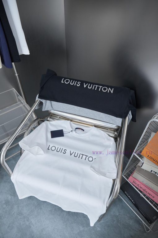 LV Louis Vuitton 25SS Early Spring New Collection Lv Letter Hot Diamond Short SleeveLight Luxur 3kzik615 - Image 9