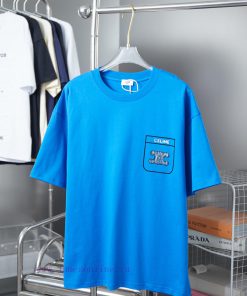 Celine 25SS Early Spring New Denim Letter Printed Short SleeveLight Luxury Fashion Is A Must-ha 0ghs072e