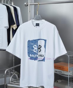 Balenciaga 25SS Early Spring New Denim Hollow BB Pattern Short Sleeved ShirtLight Luxury Fashio dafrso6d
