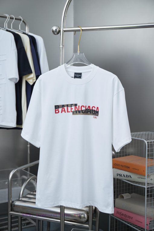 Balenciaga 25SS Early Spring New BB Pattern Letter Logo Printed Short SleeveLight Luxury Fashio mgrkmwyg