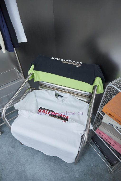 Balenciaga 25SS Early Spring New BB Pattern Letter Logo Printed Short SleeveLight Luxury Fashio mgrkmwyg - Image 9