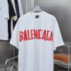 Balenciaga 25SS Early Spring New Red Pattern Paper Printed Short SleeveLight Luxury Fashion Is fvxqsroj