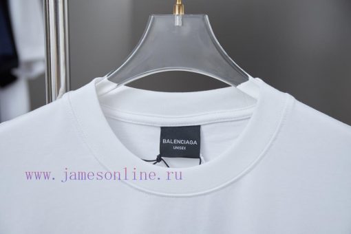 Balenciaga 25SS Early Spring New Red Pattern Paper Printed Short SleeveLight Luxury Fashion Is fvxqsroj - Image 4