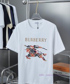Burberry Home 2025ss New T-shirt Cross Embroidered Equestrian Short SleeveLight Luxury Fashion 2vj30slg