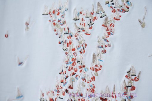 LV Louis Vuitton 25SS Early Spring New Color Embroidered Sailboat Lv Letter Short Sleeved Shirt 5tn251qj - Image 6
