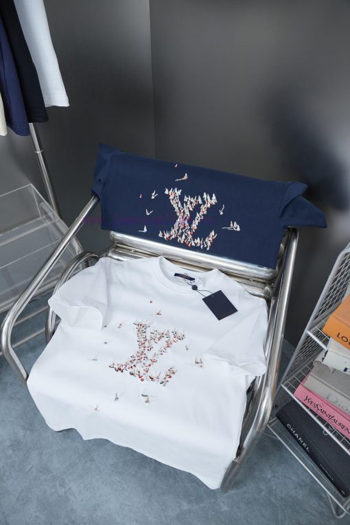 LV Louis Vuitton 25SS Early Spring New Color Embroidered Sailboat Lv Letter Short Sleeved Shirt 5tn251qj - Image 9