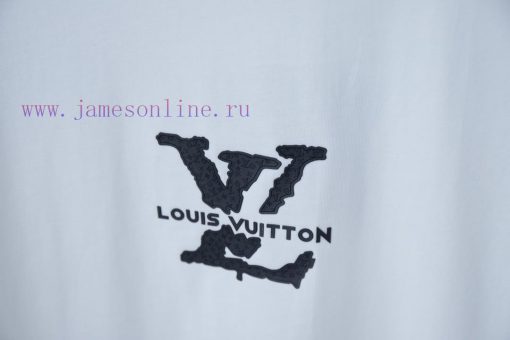 LV Louis Vuitton 25SS Early Spring New Three-dimensional Sponge Foam Lv Letter Short Sleeved Sh txhmereu - Image 5