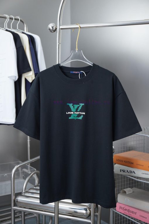 LV Louis Vuitton 25SS Early Spring New Three-dimensional Sponge Foam Lv Letter Short Sleeved Sh mpmrdp1u